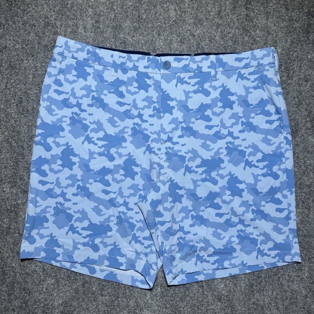 Mizzen+Main Helmsman Blue Camo Performance Golf Shorts Men 38x8 " Inseam